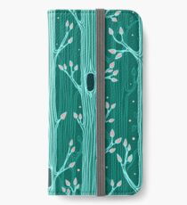 Emerald forest. Seamless pattern with trees iPhone Wallet/Case/Skin