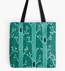 Emerald forest. Seamless pattern with trees Tote Bag