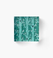 Emerald forest. Seamless pattern with trees Acrylic Block