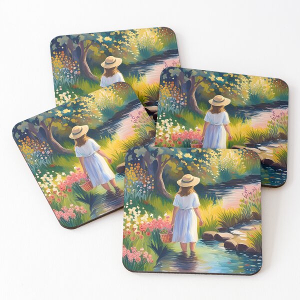 Item preview, Girl exploring a brook  designed and sold by Gabriela McDaniel.