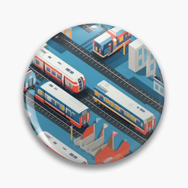 Item preview, Blue London Underground & Overground Trains Repeating Seamless Pattern designed and sold by PatternsFTW.