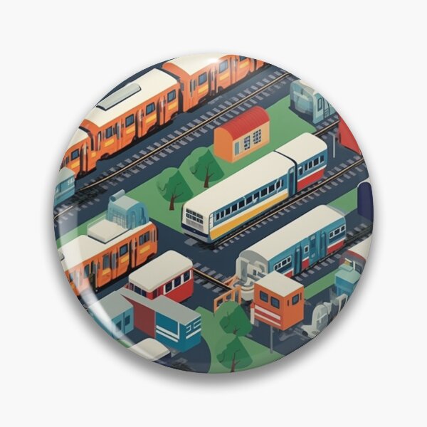 Item preview, Orange Blue Red London Underground & Overground Trains Repeating Seamless Pattern designed and sold by PatternsFTW.
