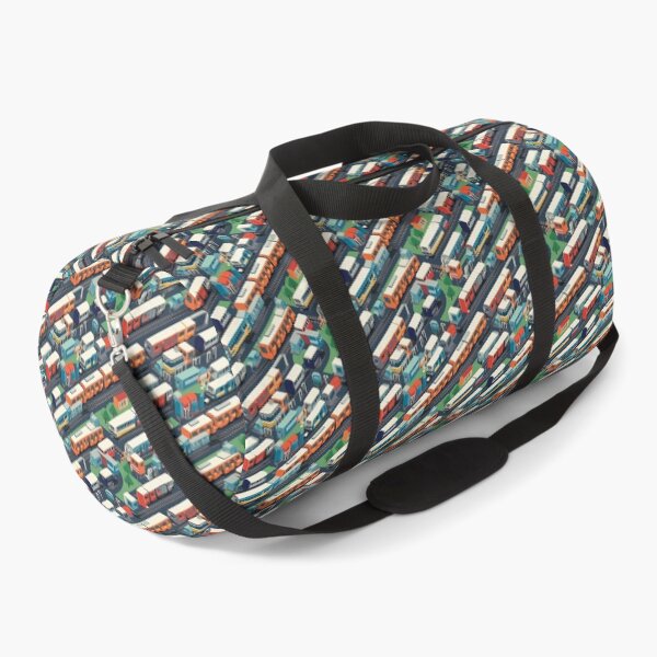 Item preview, Orange Blue Red London Underground & Overground Trains Repeating Seamless Pattern designed and sold by PatternsFTW.