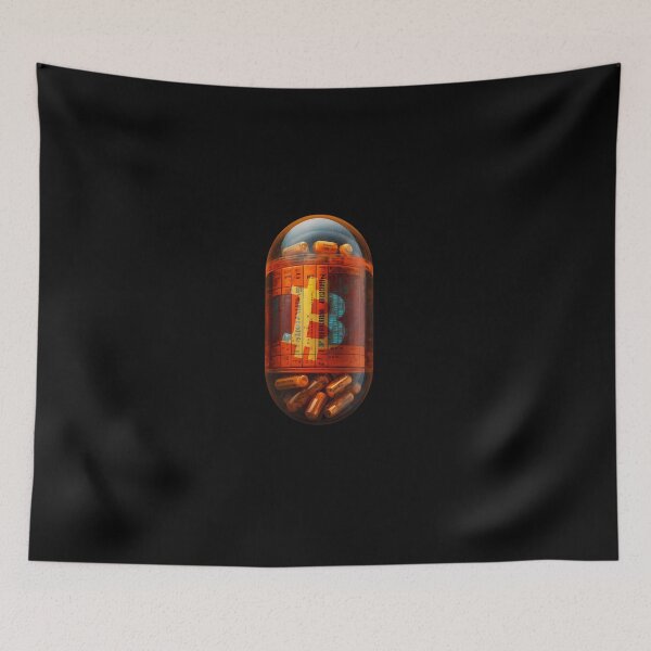 Item preview, AI 3D Bitcoin Art Orange Pill designed and sold by RebeccaDennis5.
