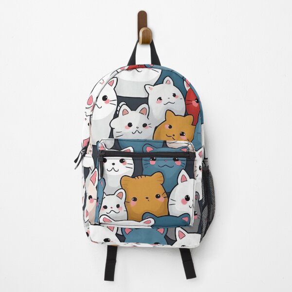 Item preview, Colorful Whisker Gallery: Abstract Faces of Cats and Kittens in Dark White and Blue Hues designed and sold by HappyPapaJohnny.