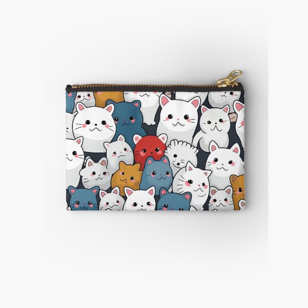 Item preview, Colorful Whisker Gallery: Abstract Faces of Cats and Kittens in Dark White and Blue Hues designed and sold by HappyPapaJohnny.