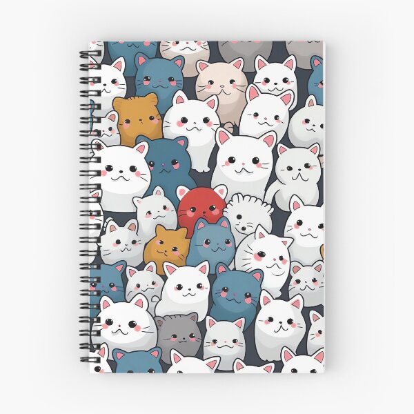 Item preview, Colorful Whisker Gallery: Abstract Faces of Cats and Kittens in Dark White and Blue Hues designed and sold by HappyPapaJohnny.