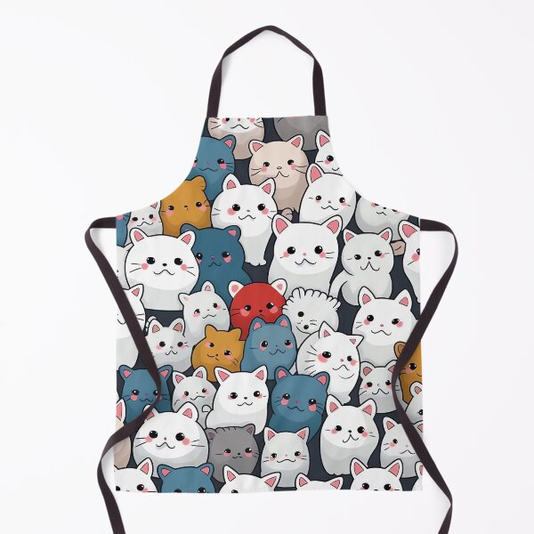 Item preview, Colorful Whisker Gallery: Abstract Faces of Cats and Kittens in Dark White and Blue Hues designed and sold by HappyPapaJohnny.