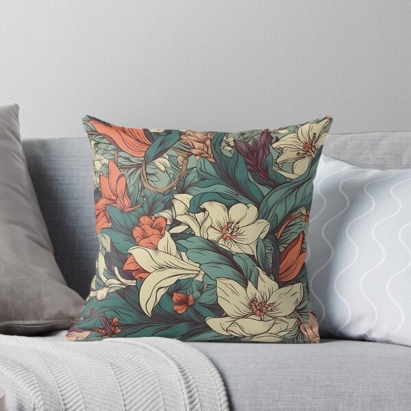 Aperçu de l'œuvre Jardin de fleurs d'hibiscus floral vintage créée et vendue par ThePatternVault.