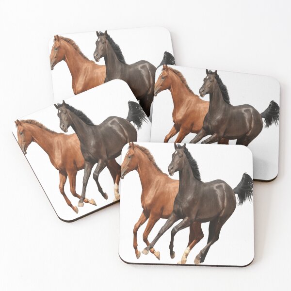 Item preview, two black brown horses compete against designed and sold by VirgilDesign44.