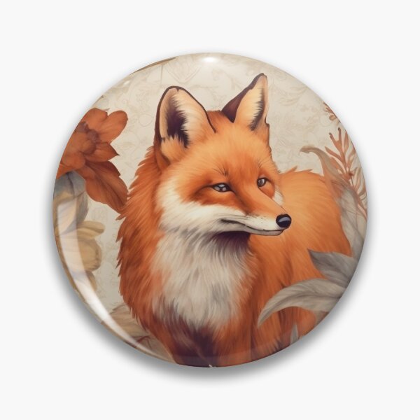 Item preview, Vintage Fox and Flowers Pattern designed and sold by TPhanDesign.
