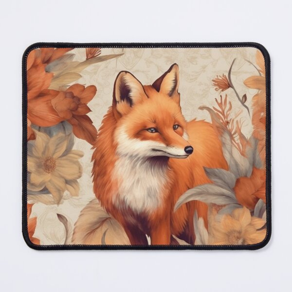 Item preview, Vintage Fox and Flowers Pattern designed and sold by TPhanDesign.