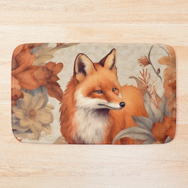 Item preview, Vintage Fox and Flowers Pattern designed and sold by TPhanDesign.