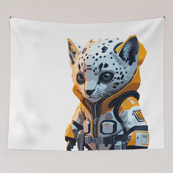 Item preview, Cyberpunk Baby Snow Leopard designed and sold by PrintsCreativ.
