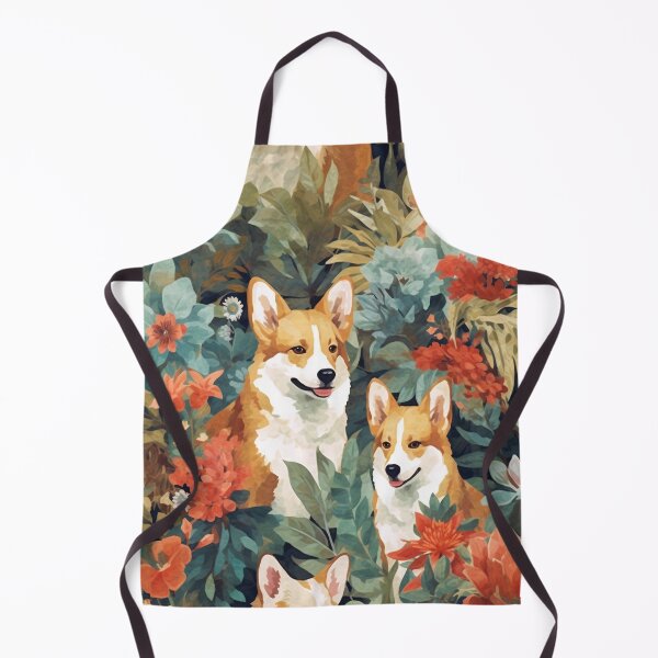 Item preview, Vintage Corgis and Flowers Pattern designed and sold by TPhanDesign.