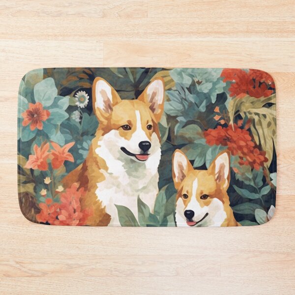 Item preview, Vintage Corgis and Flowers Pattern designed and sold by TPhanDesign.