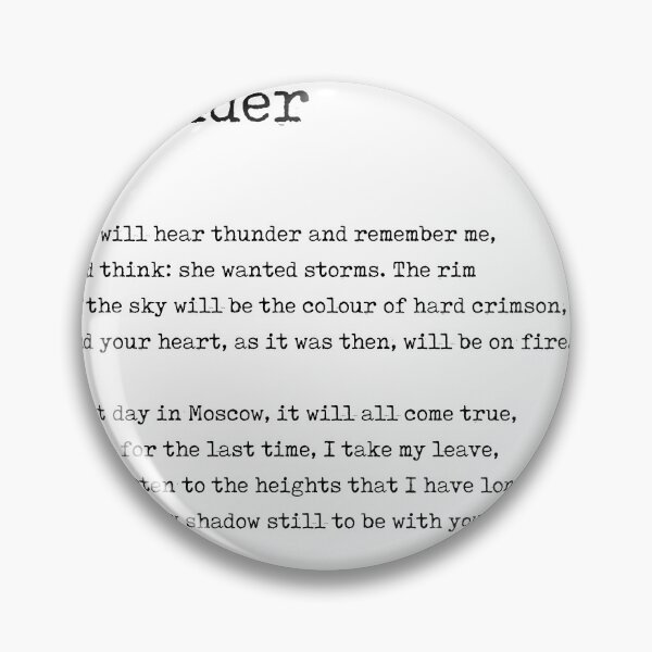 Item preview, You Will Hear Thunder - Anna Akhmatova Poem - Literature - Typewriter Print designed and sold by Studio Grafiikka.