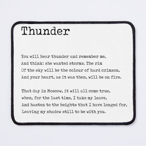 Item preview, You Will Hear Thunder - Anna Akhmatova Poem - Literature - Typewriter Print designed and sold by Studio Grafiikka.