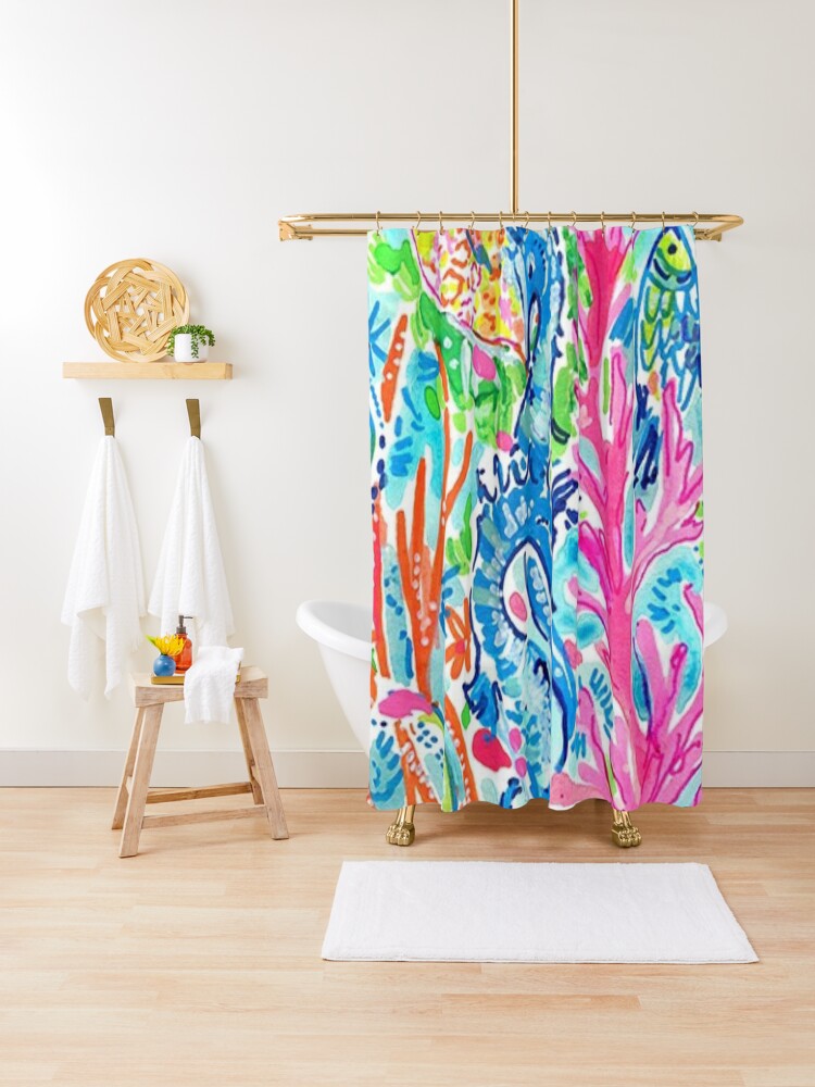 Thumbnail 1 of 5, Shower Curtain, Happy Lily Summer designed and sold by FerneBergstrom.