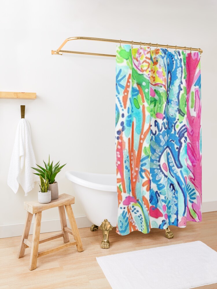 Thumbnail 3 of 5, Shower Curtain, Happy Lily Summer designed and sold by FerneBergstrom.