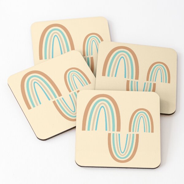 Item preview, Mid Century Modern Art - Minimal Geometric Abstract 07 - Parabolic Arches - Wheat - Scandinavian designed and sold by Studio Grafiikka.