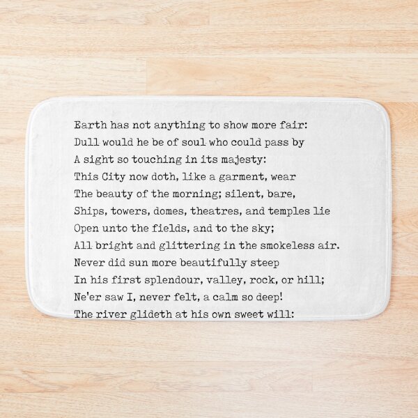 Item preview, Composed Upon Westminster Bridge - William Wordsworth Poem - Literature - Typewriter Print designed and sold by Studio Grafiikka.