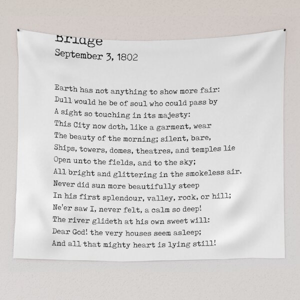 Item preview, Composed Upon Westminster Bridge - William Wordsworth Poem - Literature - Typewriter Print designed and sold by Studio Grafiikka.