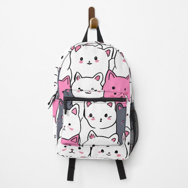 Item preview, Whisker Wonderland: A Big Bunch of Cute Kawaii Cats in Dark White and Pink designed and sold by HappyPapaJohnny.