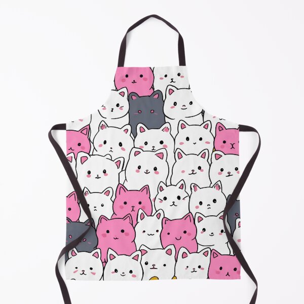 Item preview, Whisker Wonderland: A Big Bunch of Cute Kawaii Cats in Dark White and Pink designed and sold by HappyPapaJohnny.