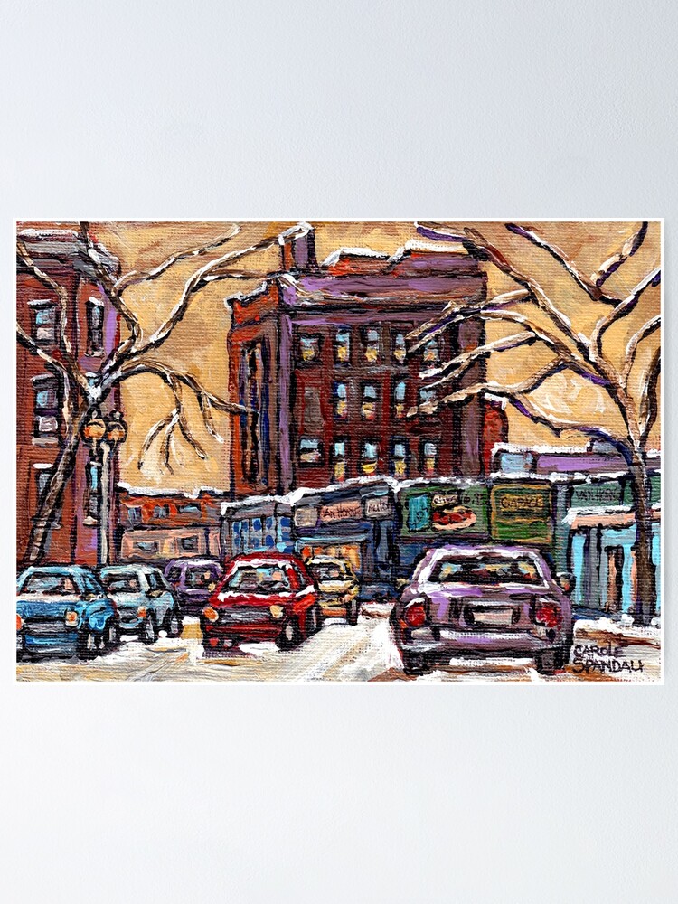 "VAN HORNE MONTREAL WINTER SCENE PAINTINGS FOR SALE QUEBEC SMALL FORMAT PAINTINGS" Poster by