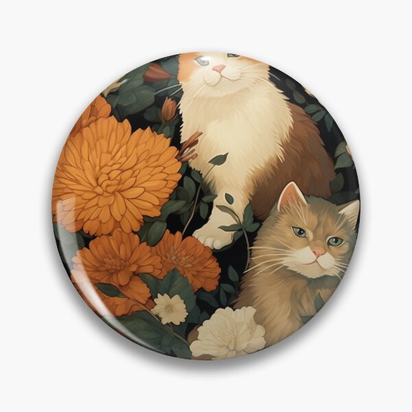 Item preview, Vintage Cats and Flowers Pattern designed and sold by TPhanDesign.