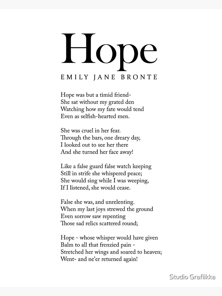 Hope - Emily Jane Bronte Poem - Literature - Typography