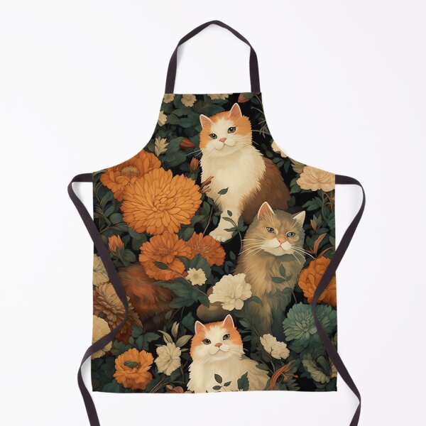 Item preview, Vintage Cats and Flowers Pattern designed and sold by TPhanDesign.