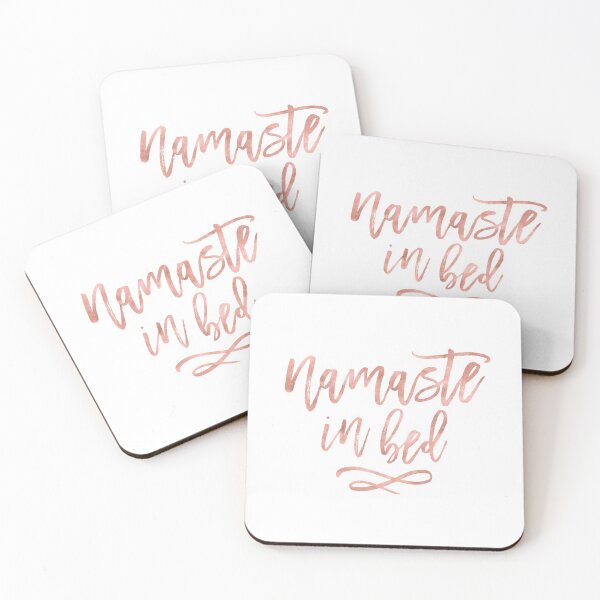 Item preview, Namaste in Bed Quote - Rose Gold Pink designed and sold by blueskywhimsy.