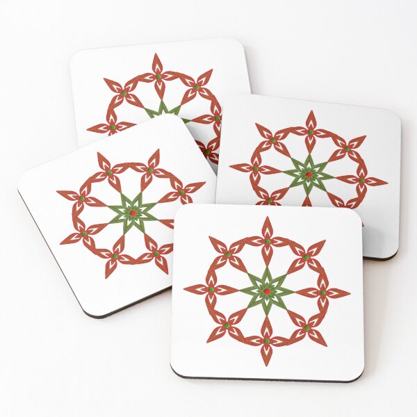 Item preview, Red flowers Mandala designed and sold by Picture-Dot-Art.
