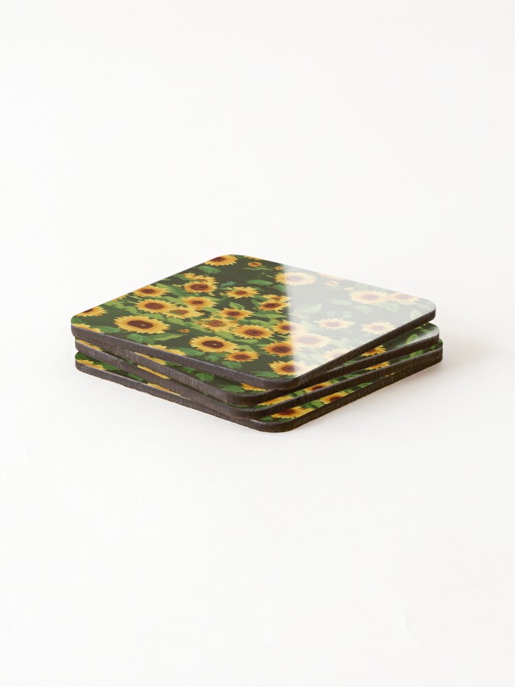 Thumbnail 4 of 5, Coasters (Set of 4), Sunflower Pattern designed and sold by ThePatternVault.
