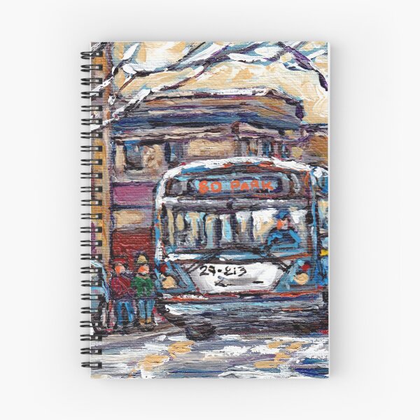 Item preview, PARK AVENUE WINTERSCENE PAINTING ALL ABOARD THE 80 BUS MONTREAL ART  designed and sold by Carole  Spandau.