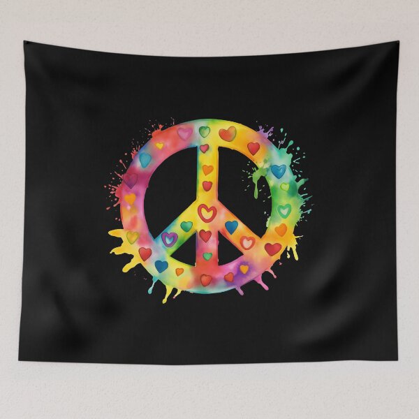 Item preview, Peace Heart Sign World Vibe Love Hippie Groovy Soul Colorful designed and sold by farhanhafeez.