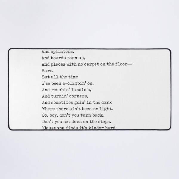 Item preview, Mother To Son - Langston Hughes Poem - Literature - Typewriter Print designed and sold by Studio Grafiikka.
