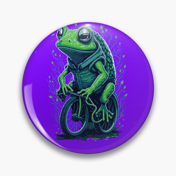 Artikelvorschau, Frosch auf einem Fahrrad im Cottagecore-Design entworfen und verkauft von Ritchie-Dee.