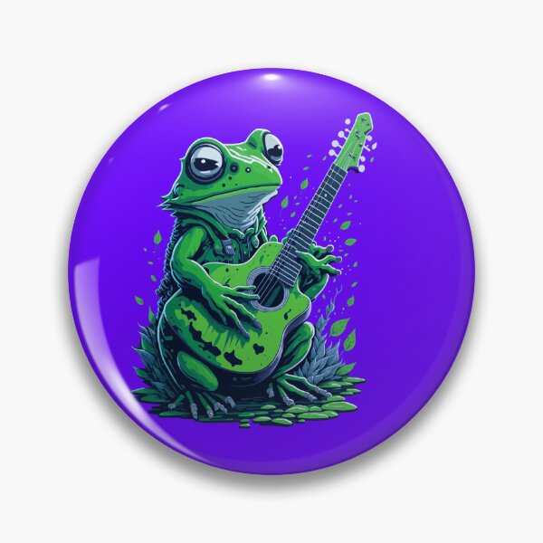 Item preview, Frog Playing guitar cottagecore design designed and sold by Ritchie-Dee.