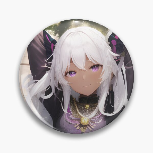 Item preview, Anime Girl White Hair and Butterfly Ribbons - Fantasy Art  designed and sold by AxelGreen72.