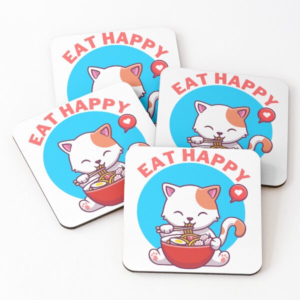 Item preview, Coma el diseño Happy Cat Ramen designed and sold by Harsh Katariya.