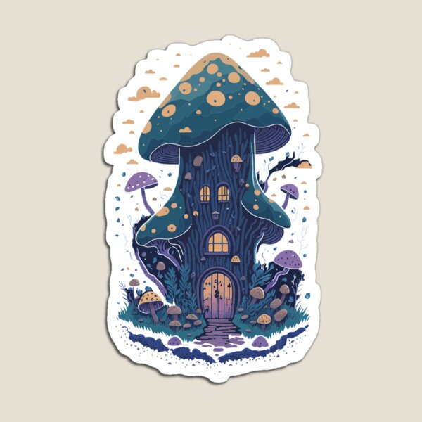 Item preview, Mushroom cottage for cottagecore and trippy art fans designed and sold by Ritchie-Dee.