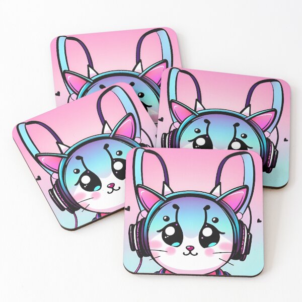 Item preview, Kawaii Cat with headphones design  designed and sold by SriGem.