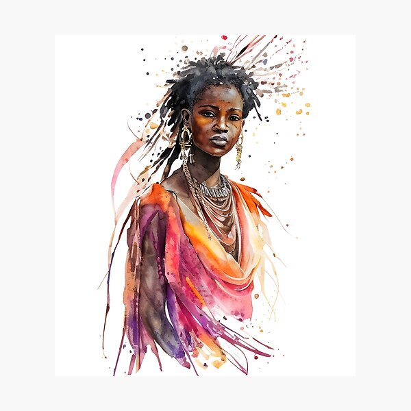 African woman in colorful clothes - Series "The strength of women" Photographic Print