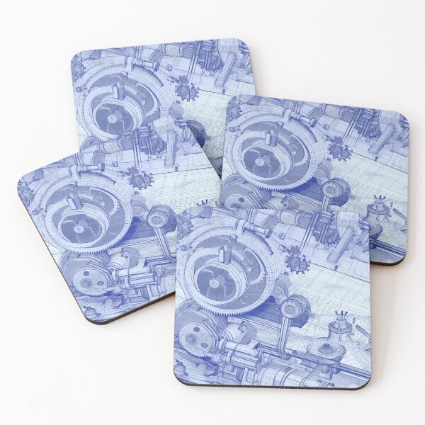 Item preview, Mechanistic Blue Prints - Seamless designed and sold by GalacticLabs.