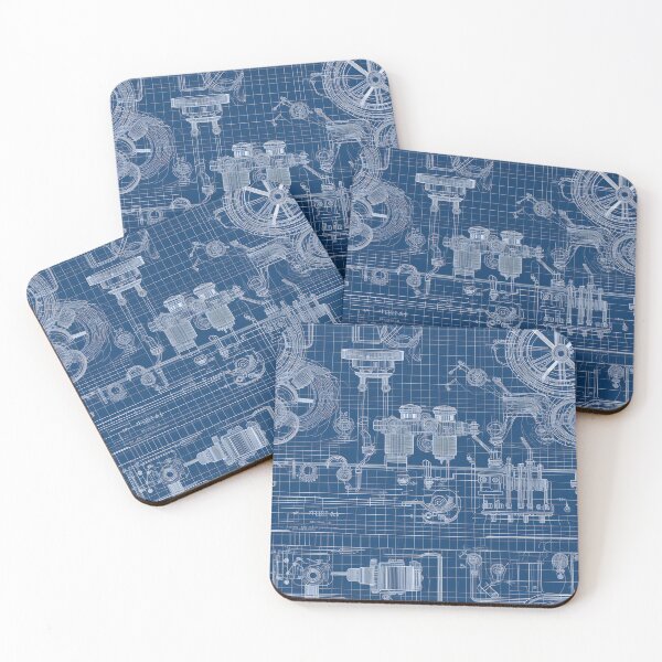 Item preview, Machinery Blue Prints - Seamless designed and sold by GalacticLabs.