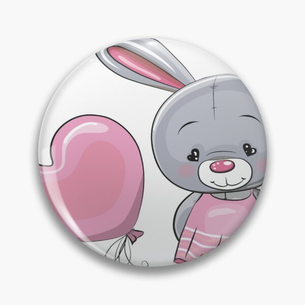 Item preview, brown rabbit holding heart balloons designed and sold by Norris-Home19.