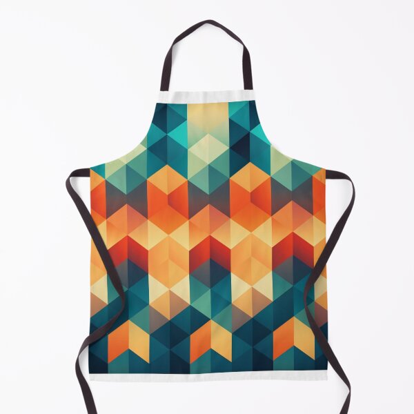 Item preview, Retro Isometric Illusion: Geometric Triangles in Dark Orange and Light Aquamarine with Color Gradients and Dimensional Twist designed and sold by Bee Happy Creative™.
